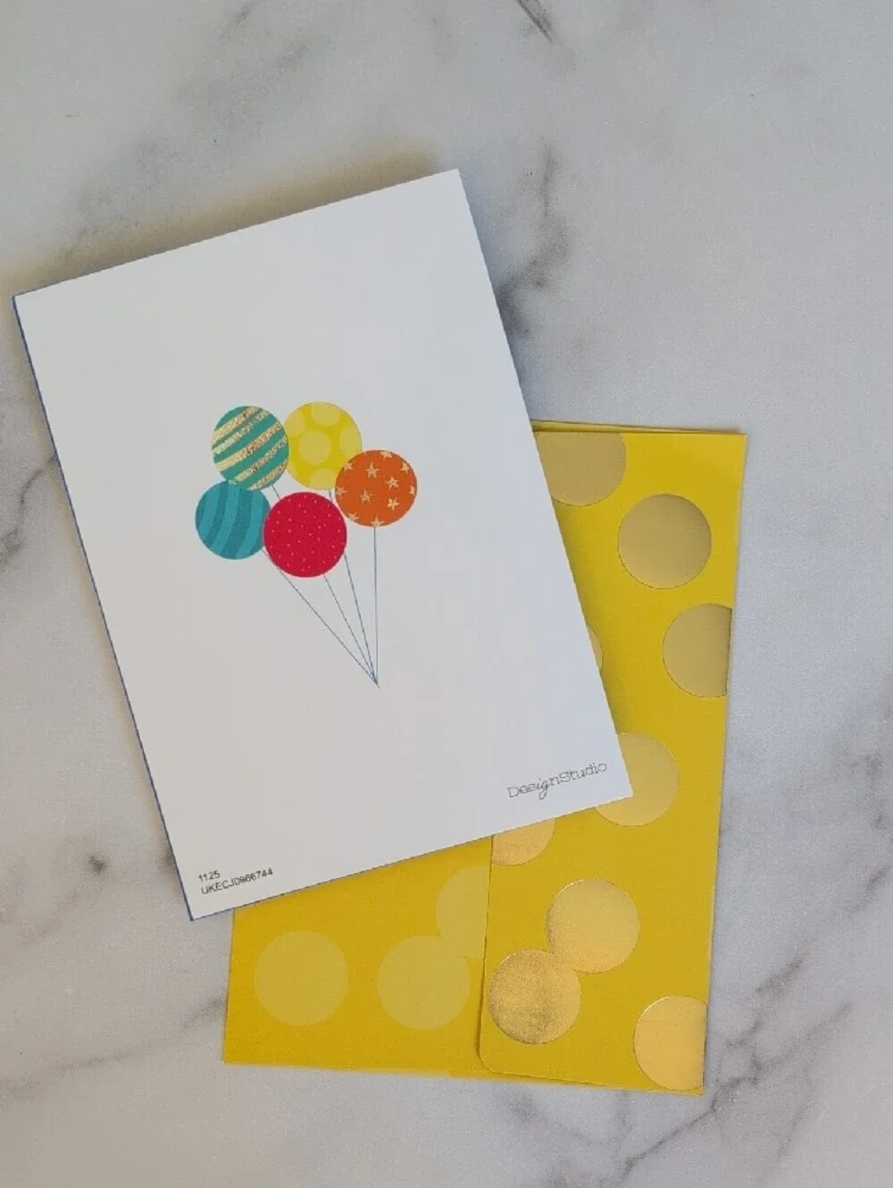 Birthday Party Dog Greeting Card - Yellow Balloon Design